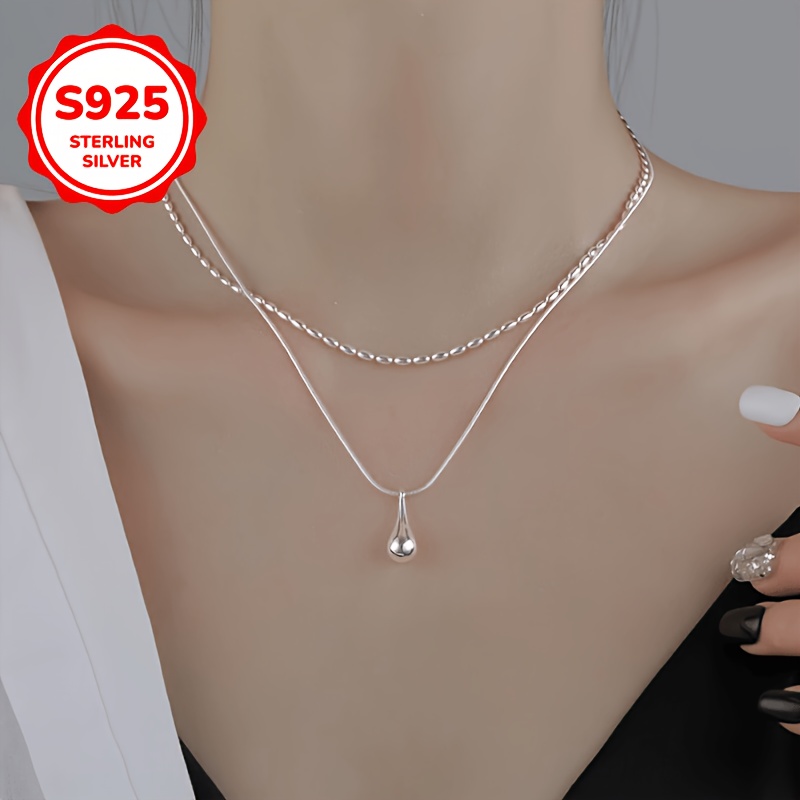 925 Sterling Silver Double-Layer Snake Chain Necklace — Minimalist